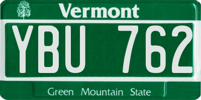 VT license plate YBU762