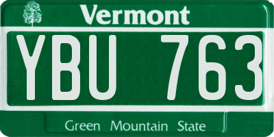 VT license plate YBU763