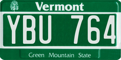 VT license plate YBU764