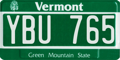 VT license plate YBU765