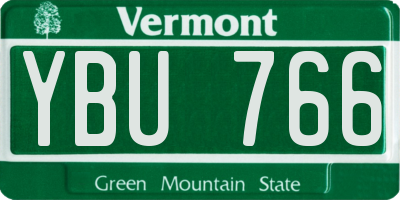 VT license plate YBU766