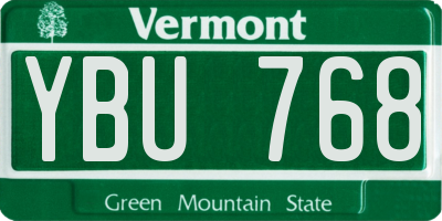 VT license plate YBU768