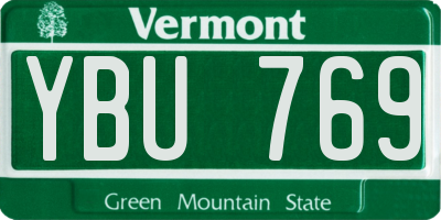 VT license plate YBU769