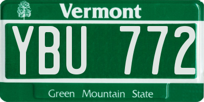 VT license plate YBU772