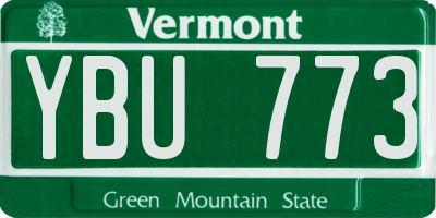 VT license plate YBU773
