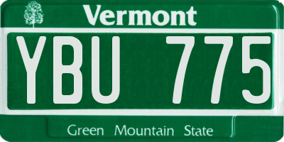 VT license plate YBU775