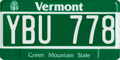 VT license plate YBU778