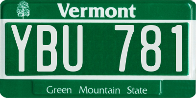 VT license plate YBU781