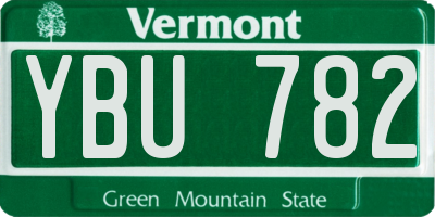 VT license plate YBU782