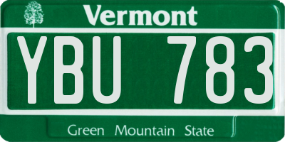 VT license plate YBU783