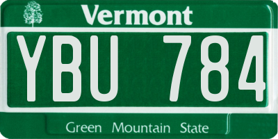 VT license plate YBU784