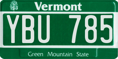 VT license plate YBU785