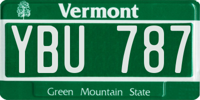 VT license plate YBU787