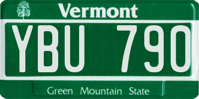 VT license plate YBU790