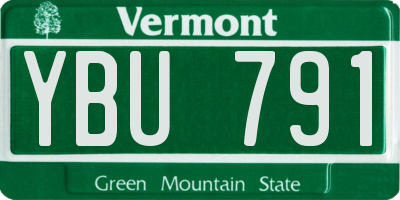 VT license plate YBU791