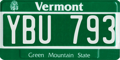 VT license plate YBU793