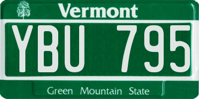 VT license plate YBU795