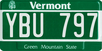 VT license plate YBU797