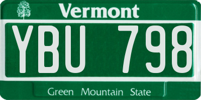 VT license plate YBU798