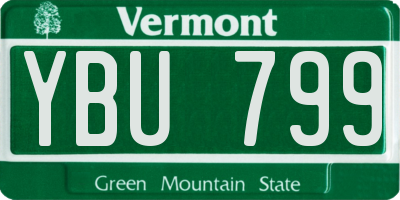 VT license plate YBU799