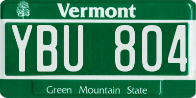 VT license plate YBU804