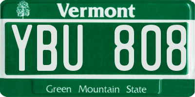 VT license plate YBU808