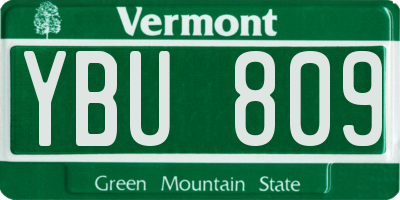 VT license plate YBU809