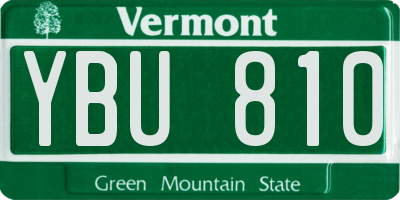 VT license plate YBU810