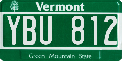 VT license plate YBU812
