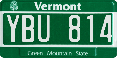 VT license plate YBU814