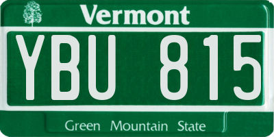 VT license plate YBU815