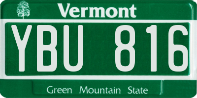 VT license plate YBU816
