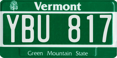 VT license plate YBU817
