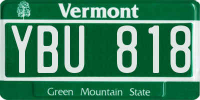 VT license plate YBU818