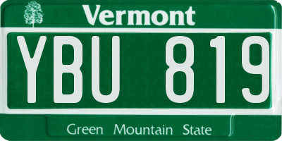 VT license plate YBU819
