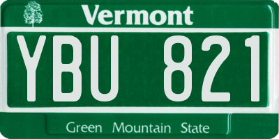 VT license plate YBU821