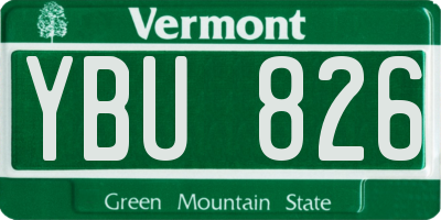 VT license plate YBU826