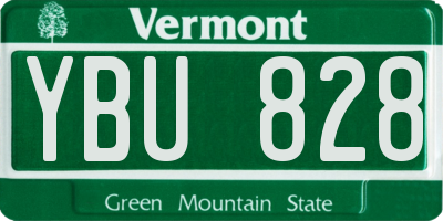 VT license plate YBU828