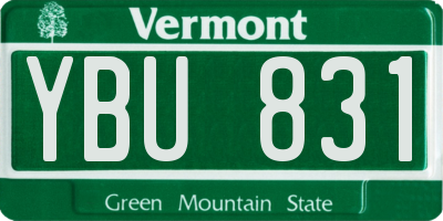 VT license plate YBU831