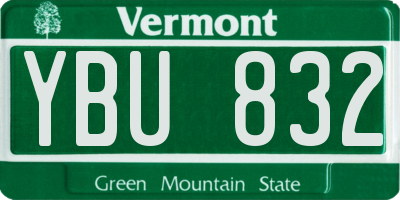 VT license plate YBU832