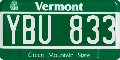VT license plate YBU833