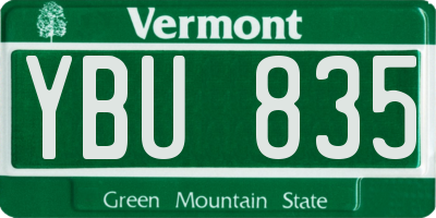 VT license plate YBU835