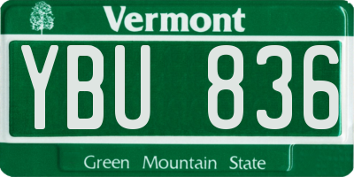 VT license plate YBU836