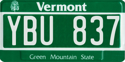 VT license plate YBU837