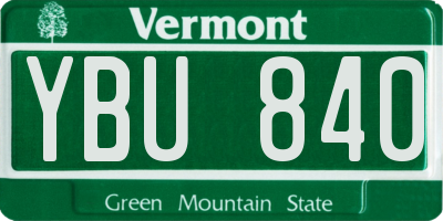 VT license plate YBU840