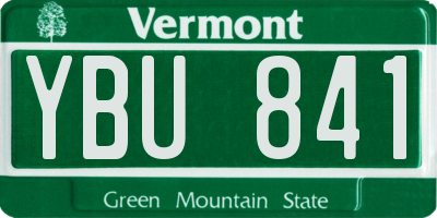 VT license plate YBU841