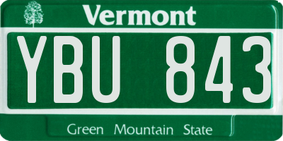 VT license plate YBU843