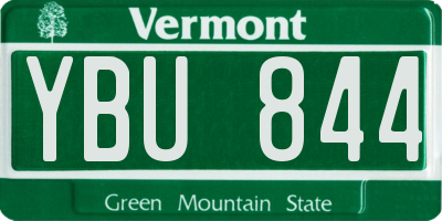 VT license plate YBU844