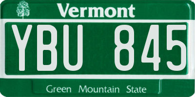 VT license plate YBU845
