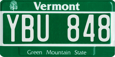 VT license plate YBU848